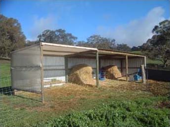Typical paddock shelters